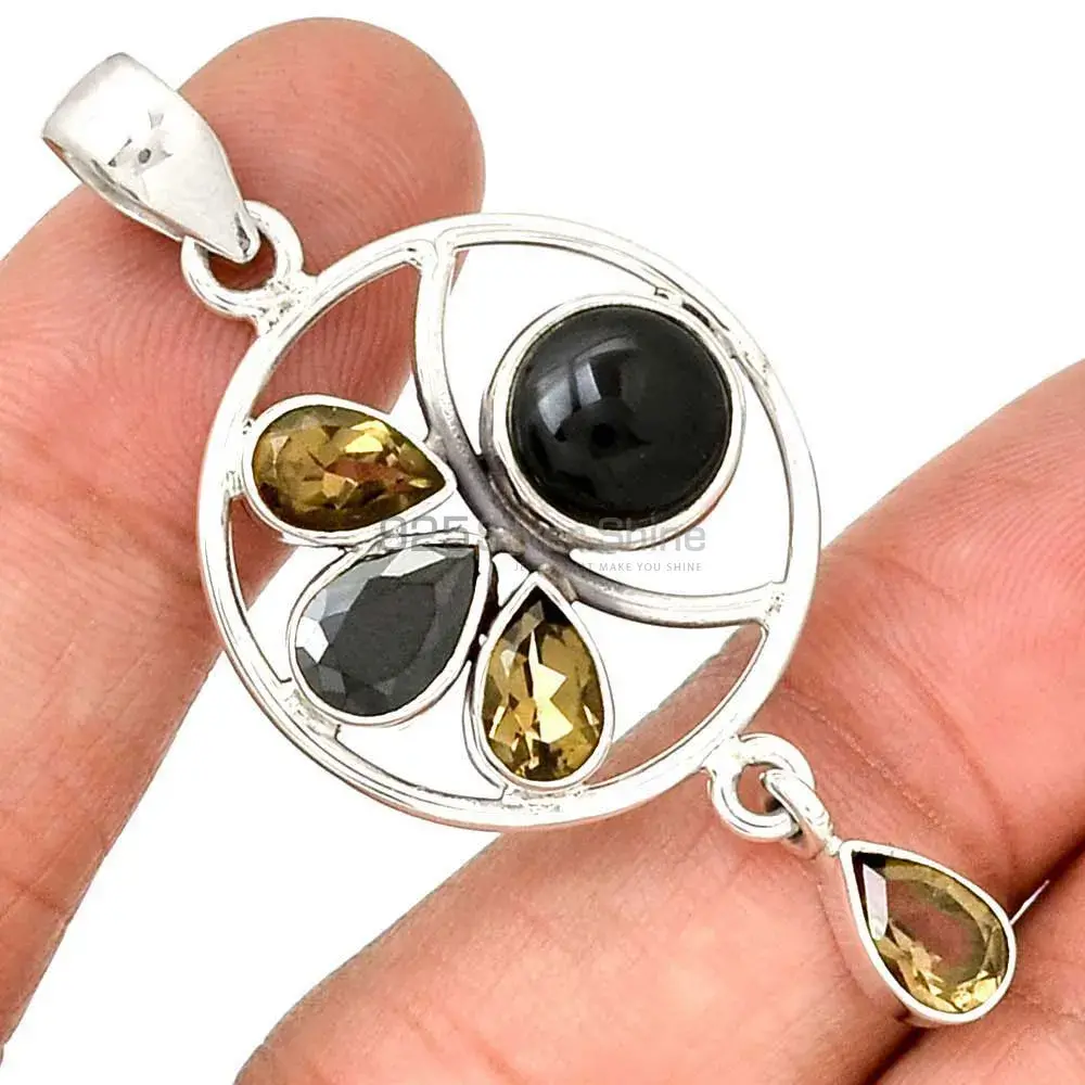 Multi Gemstone Handmade Pendants In 925 Sterling Silver Jewelry 925SP098-2_1