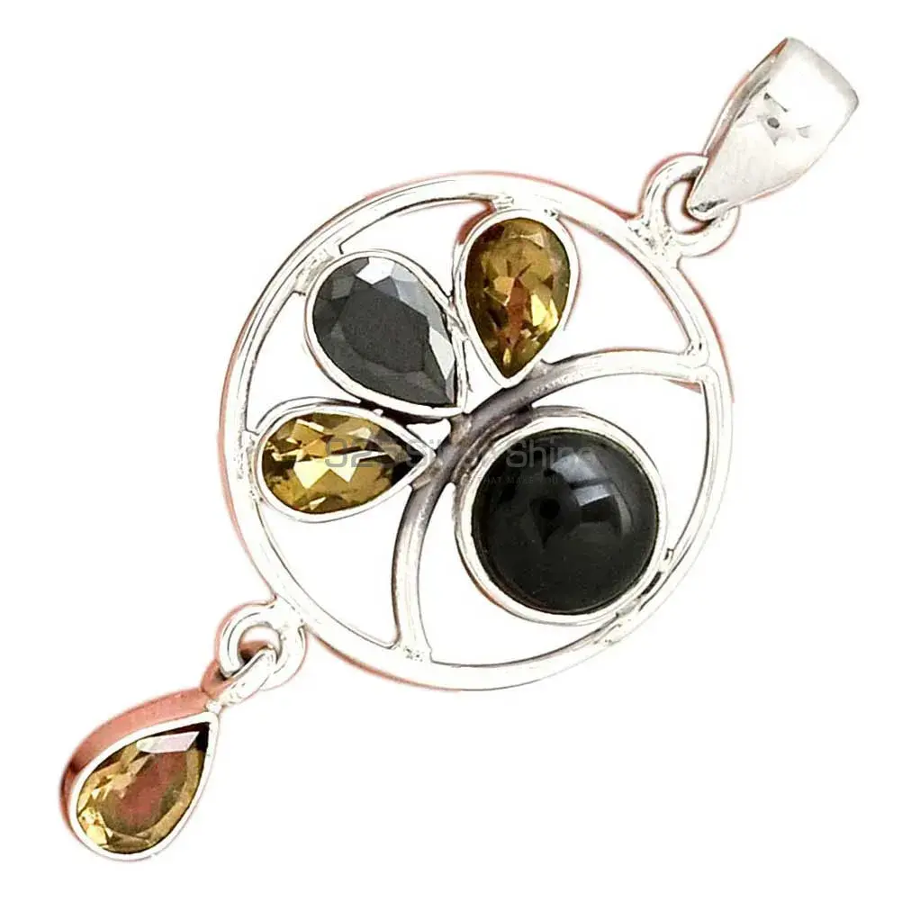 Multi Gemstone Handmade Pendants In 925 Sterling Silver Jewelry 925SP098-2_2
