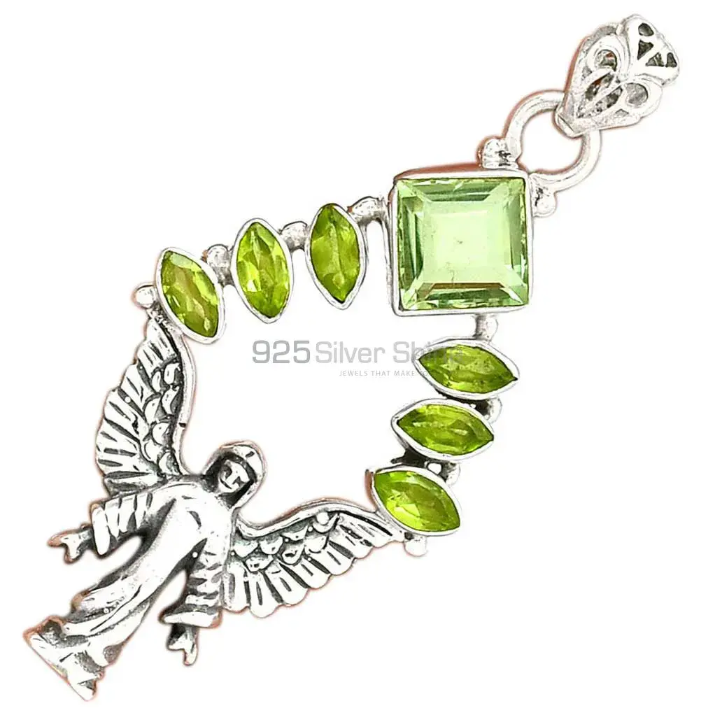 Multi Gemstone Handmade Pendants In 925 Sterling Silver Jewelry 925SP51-8_3