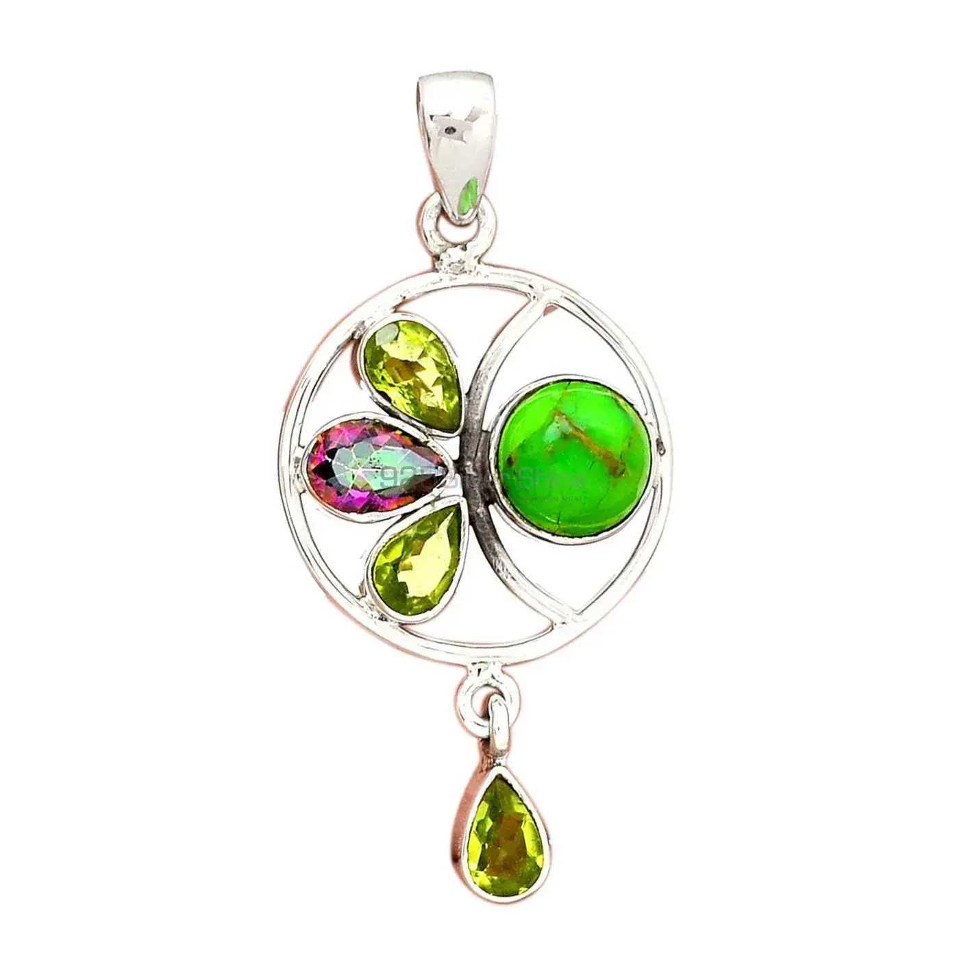 Multi Gemstone Pendants Exporters In 925 Solid Silver Jewelry 925SP098-5_1