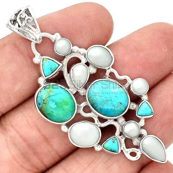 Multi Gemstone Pendants In 925 Solid Silver Jewelry 925SP12-1_0