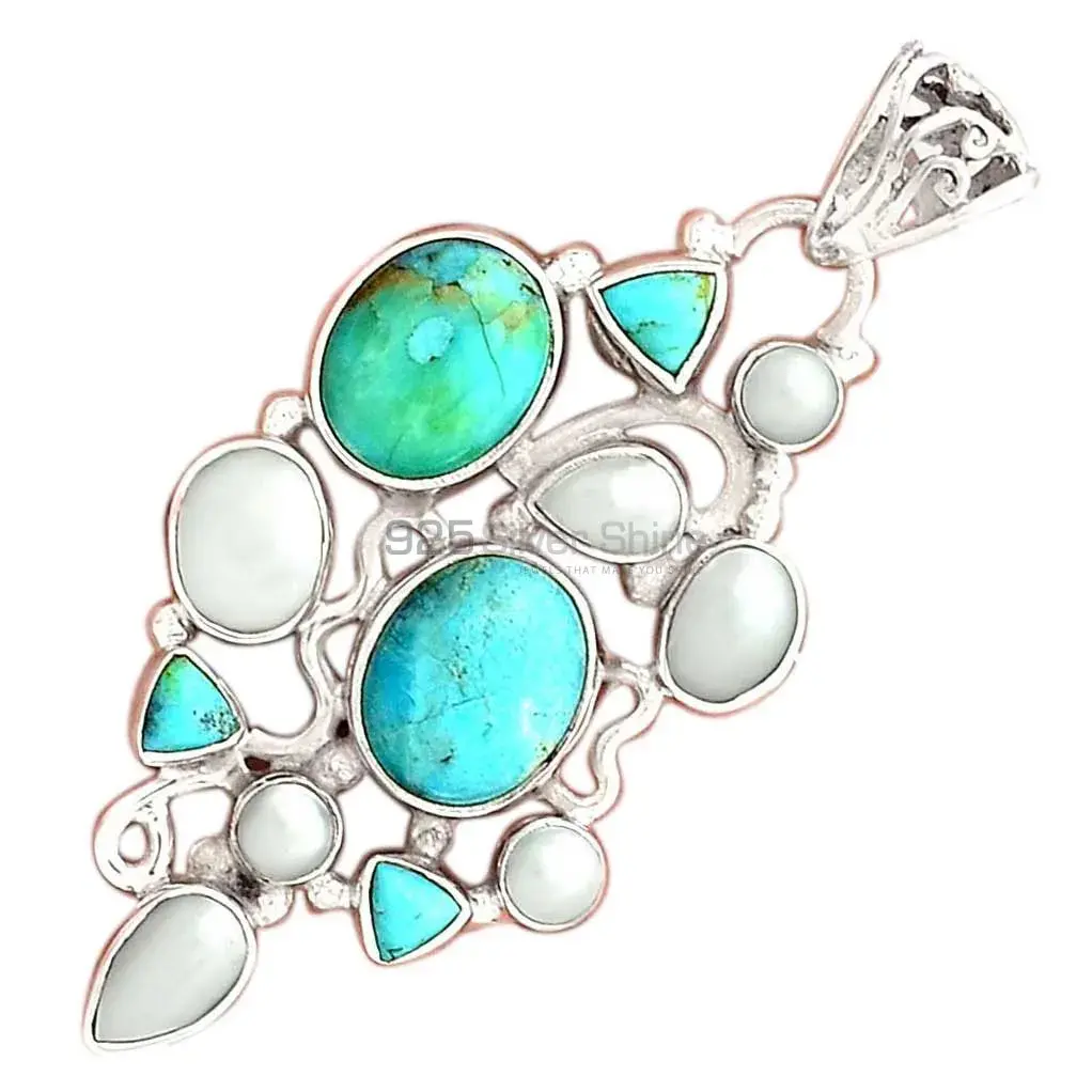 Multi Gemstone Pendants In 925 Solid Silver Jewelry 925SP12-1_2