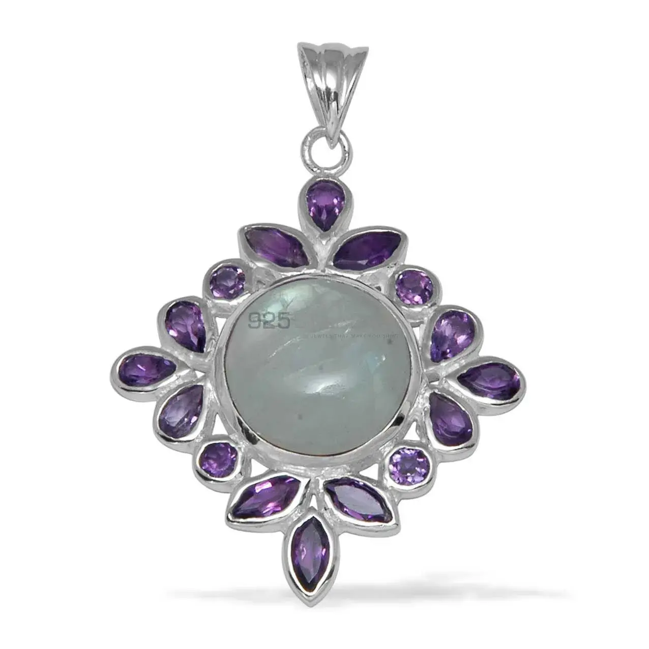 Multi Gemstone Pendants Exporters In 925 Solid Silver Jewelry 925SP1444