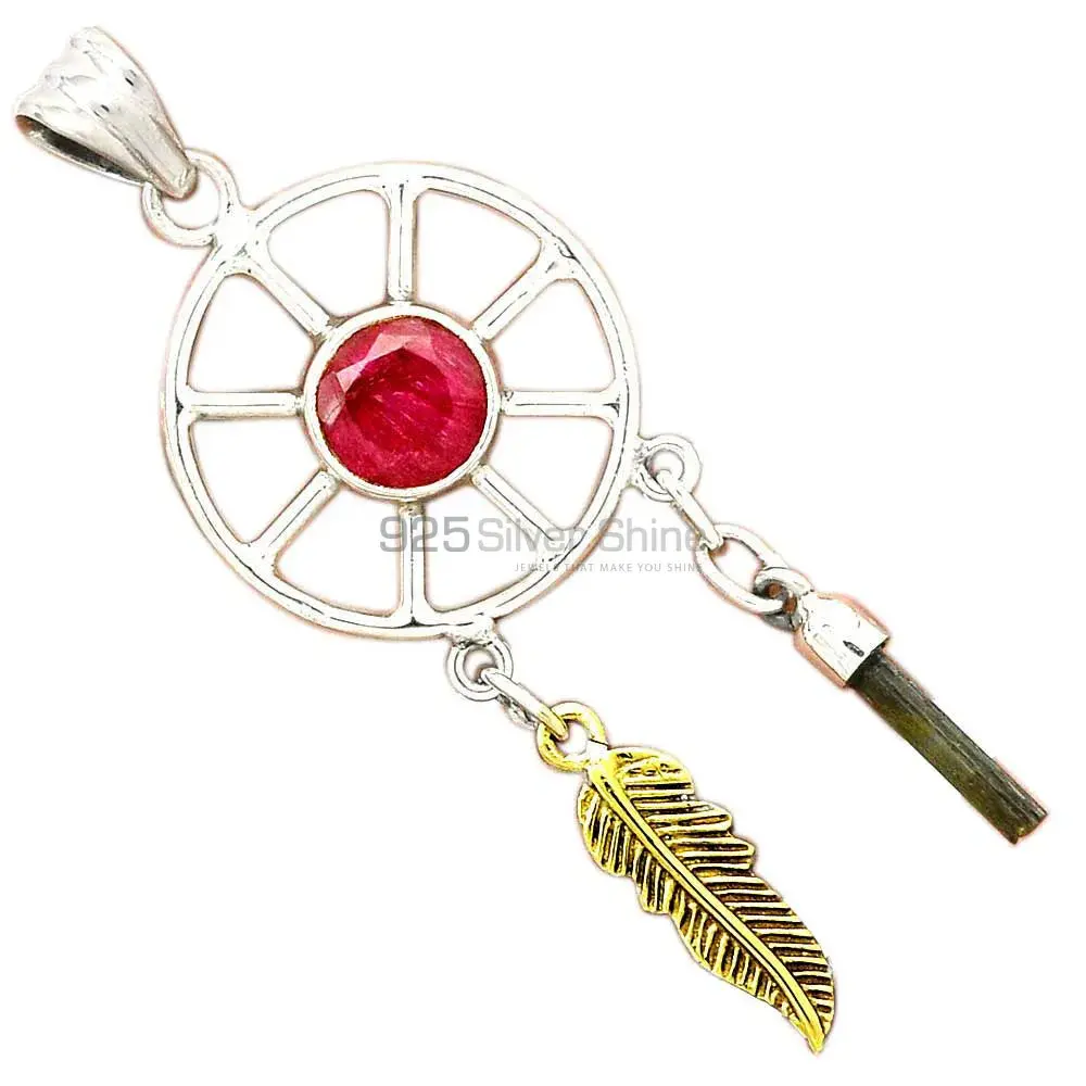 Multi Gemstone Pendants In 925 Solid Silver Jewelry 925SP38-7_0