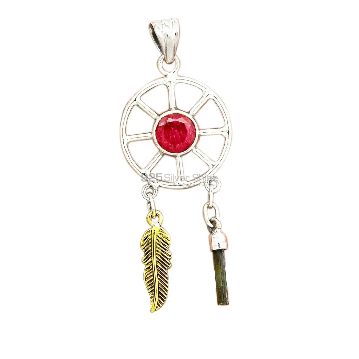 Multi Gemstone Pendants In 925 Solid Silver Jewelry 925SP38-7_2