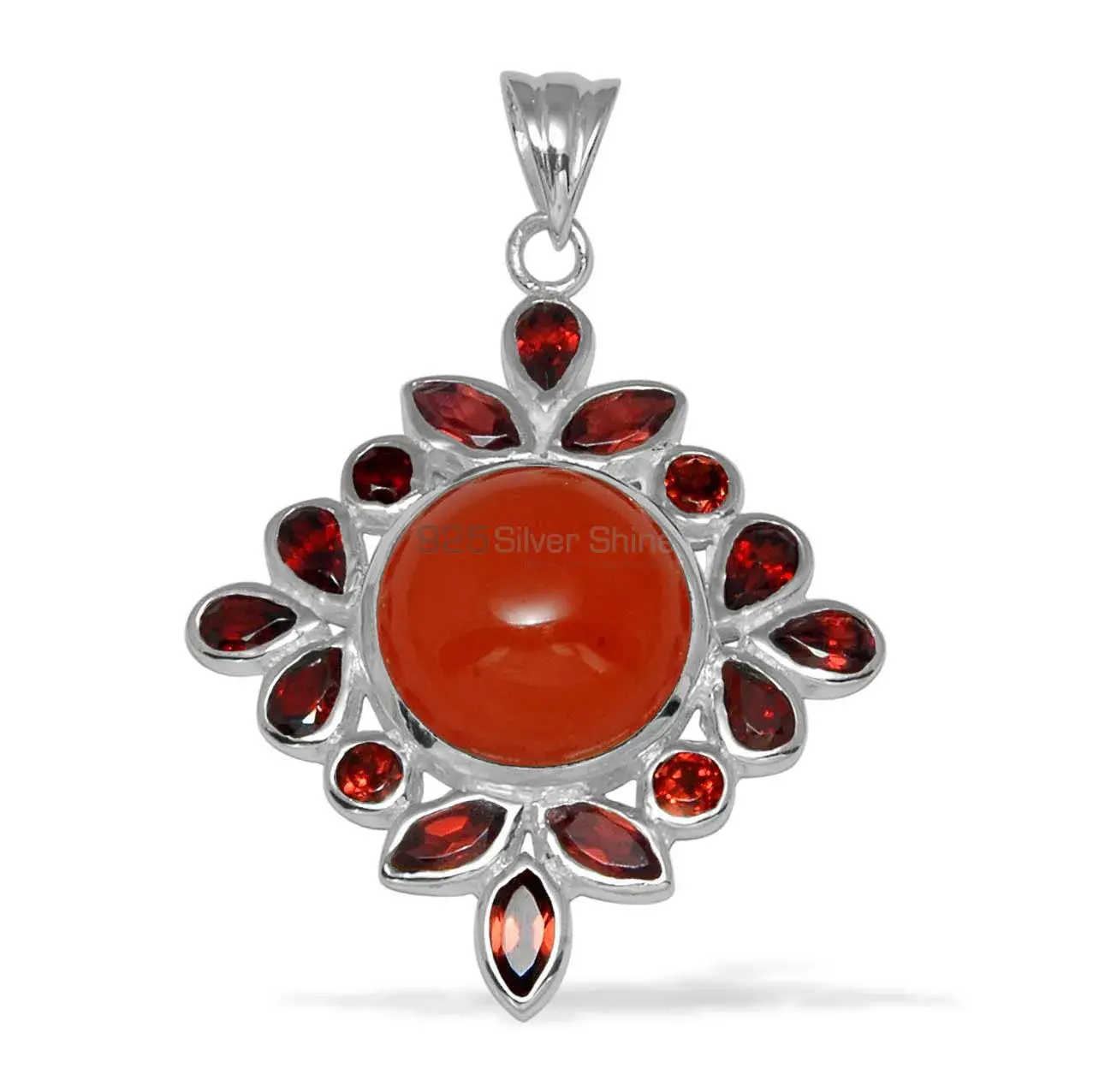 Multi Gemstone Pendants In 925 Fine Silver Jewelry 925SP1445_0