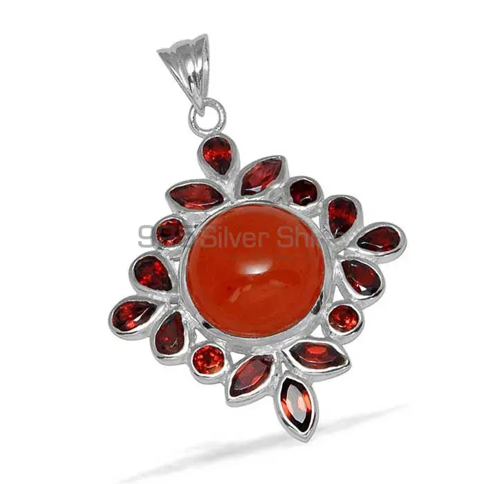 Multi Gemstone Pendants Suppliers In 925 Fine Silver Jewelry 925SP1445_0