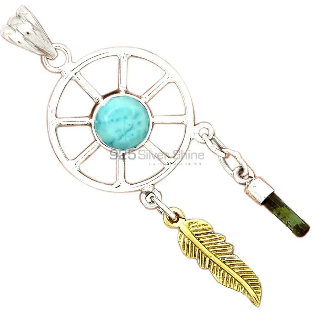 Multi Gemstone Pendants In 925 Fine Silver Jewelry 925SP38-8