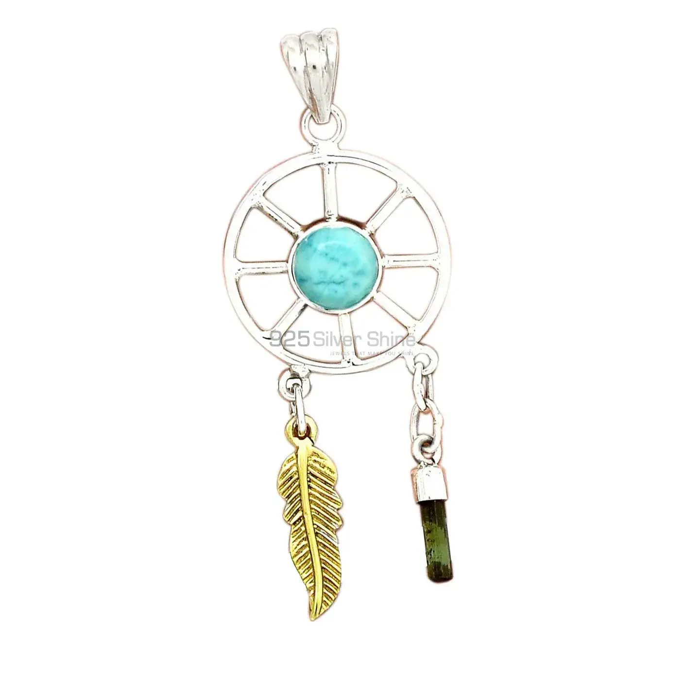 Multi Gemstone Pendants In 925 Fine Silver Jewelry 925SP38-8_0