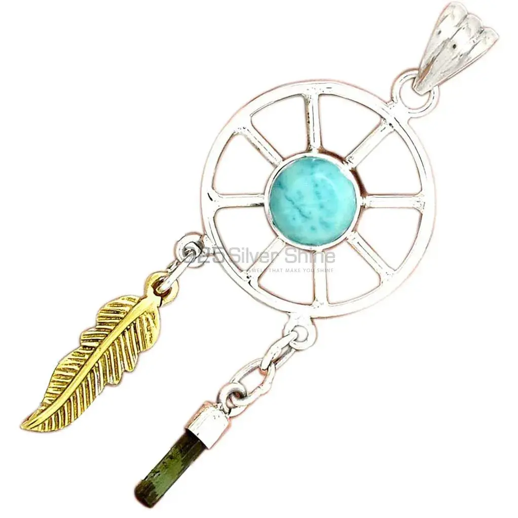 Multi Gemstone Pendants In 925 Fine Silver Jewelry 925SP38-8_1