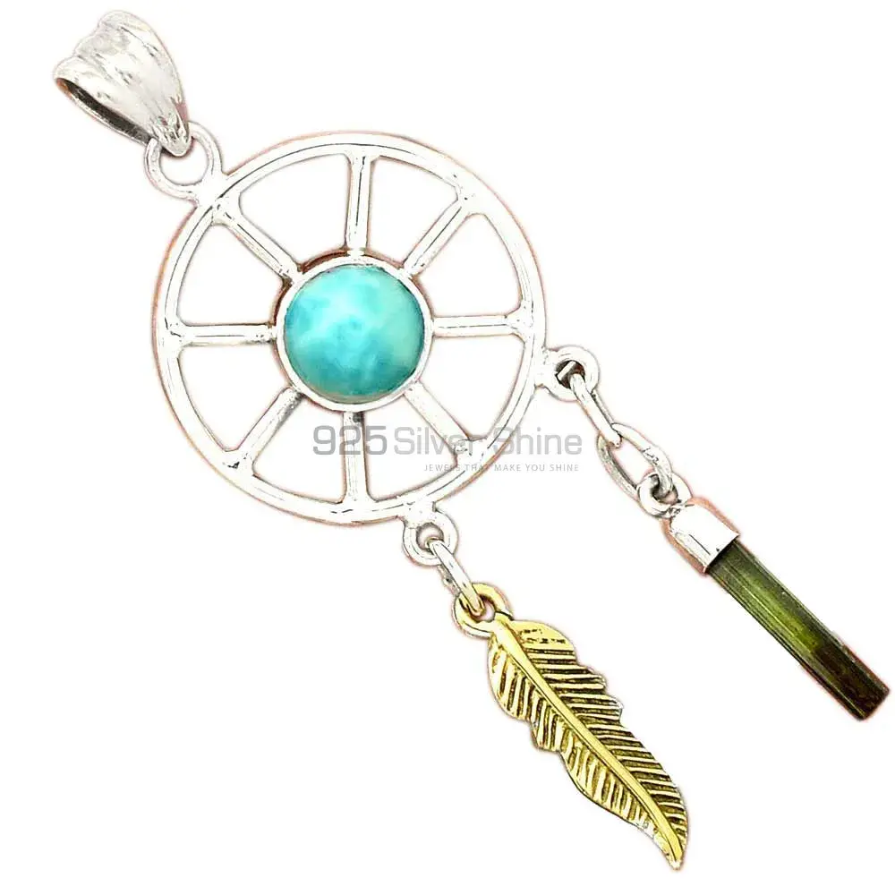 Multi Gemstone Pendants In 925 Fine Silver Jewelry 925SP38-8_2