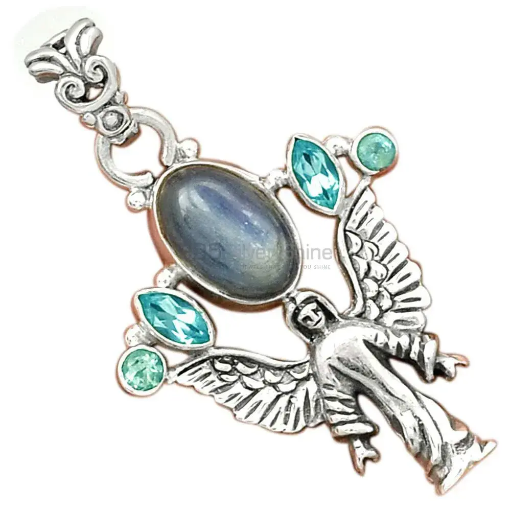 Multi Gemstone Pendants In Fine Sterling Silver Jewelry 925SP089-6_0