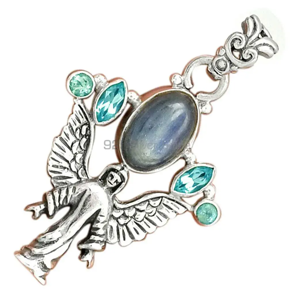 Multi Gemstone Pendants In Fine Sterling Silver Jewelry 925SP089-6_3