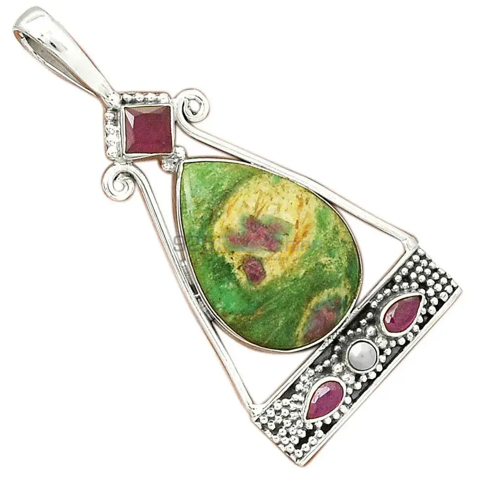 Multi Gemstone Pendants In Fine Sterling Silver Jewelry 925SP25-5_0