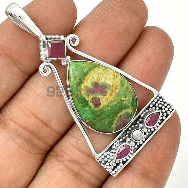 Multi Gemstone Pendants In Fine Sterling Silver Jewelry 925SP25-5_1