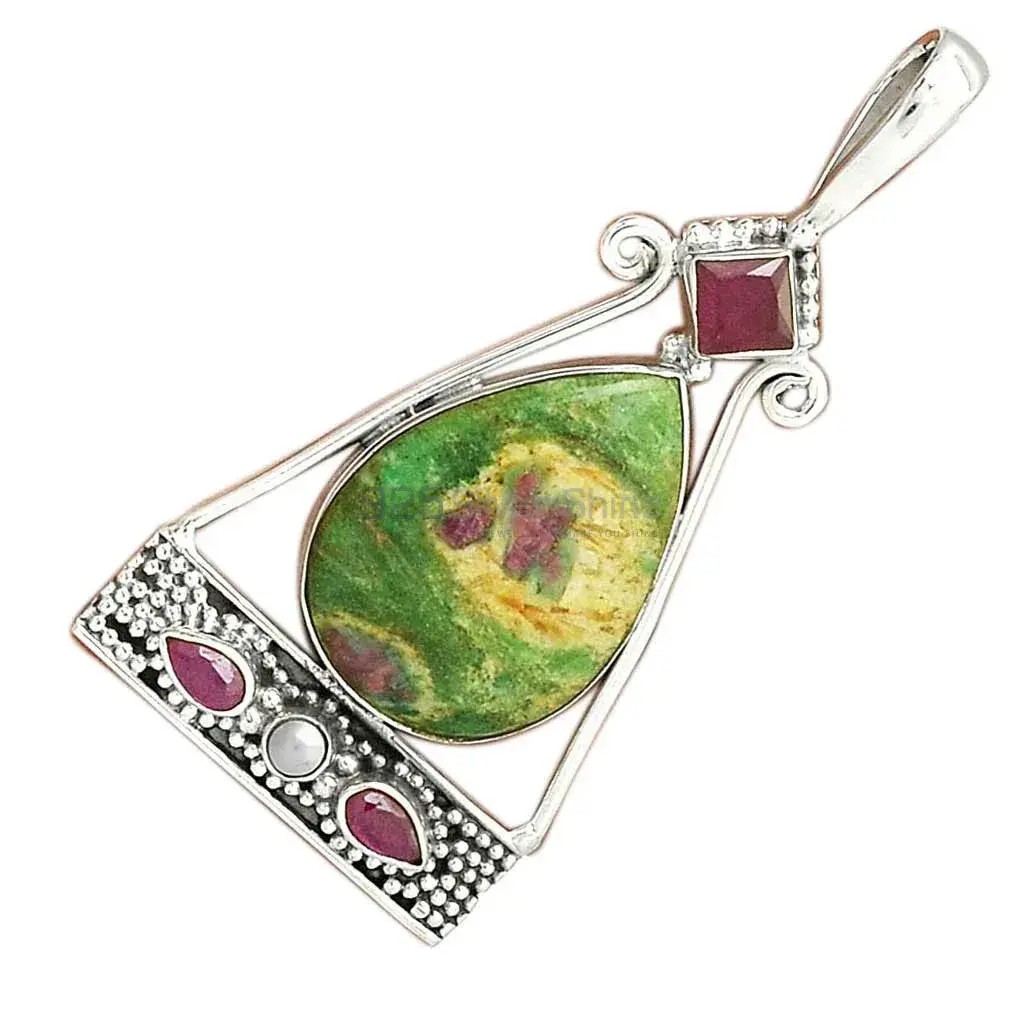 Multi Gemstone Pendants In Fine Sterling Silver Jewelry 925SP25-5_3