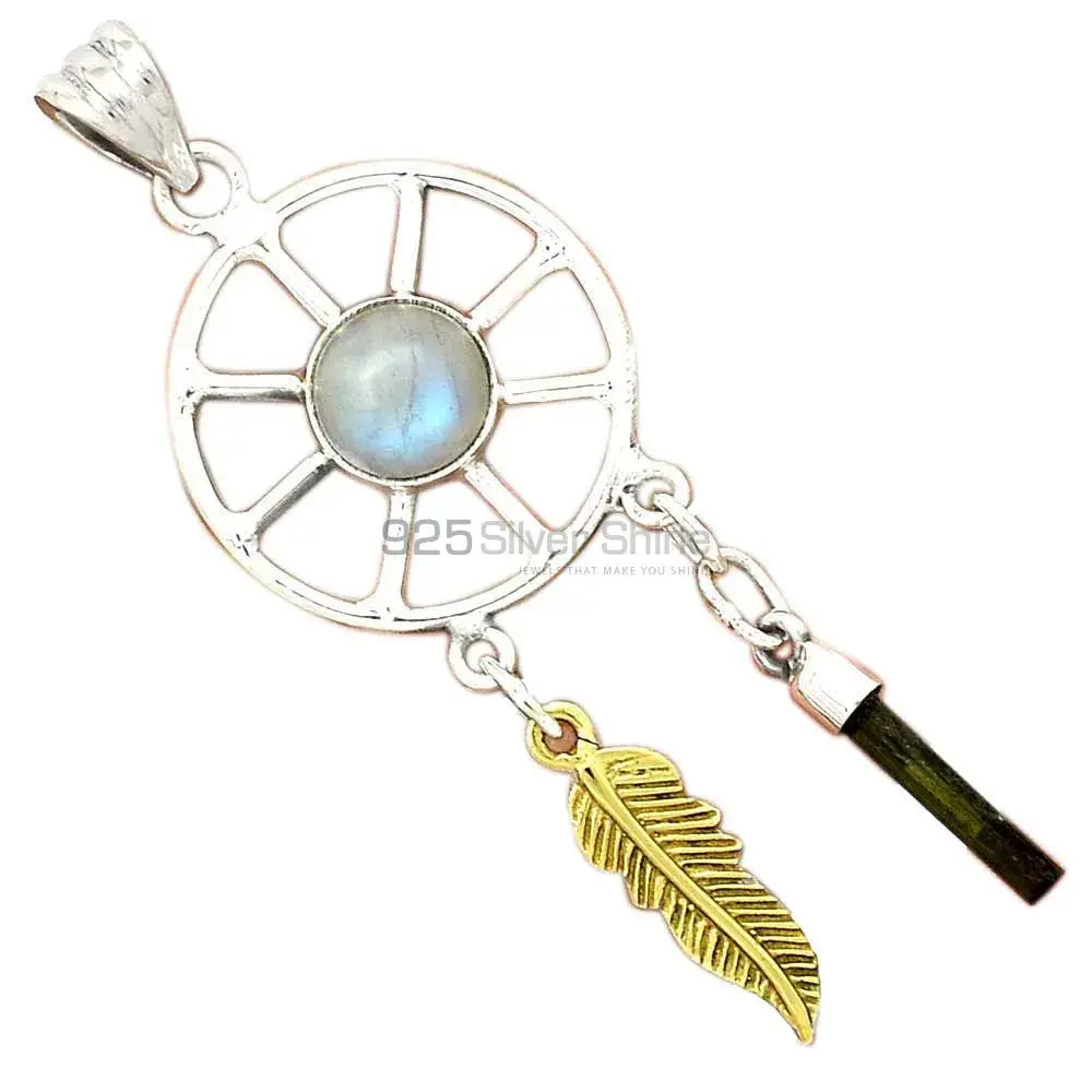 Multi Gemstone Pendants In Fine Sterling Silver Jewelry 925SP38-6