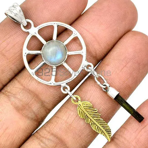 Multi Gemstone Pendants In Fine Sterling Silver Jewelry 925SP38-6_0