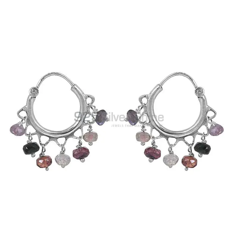 Multi Gemstone solid sterling silver Fine Silver Earring 925SE143_0