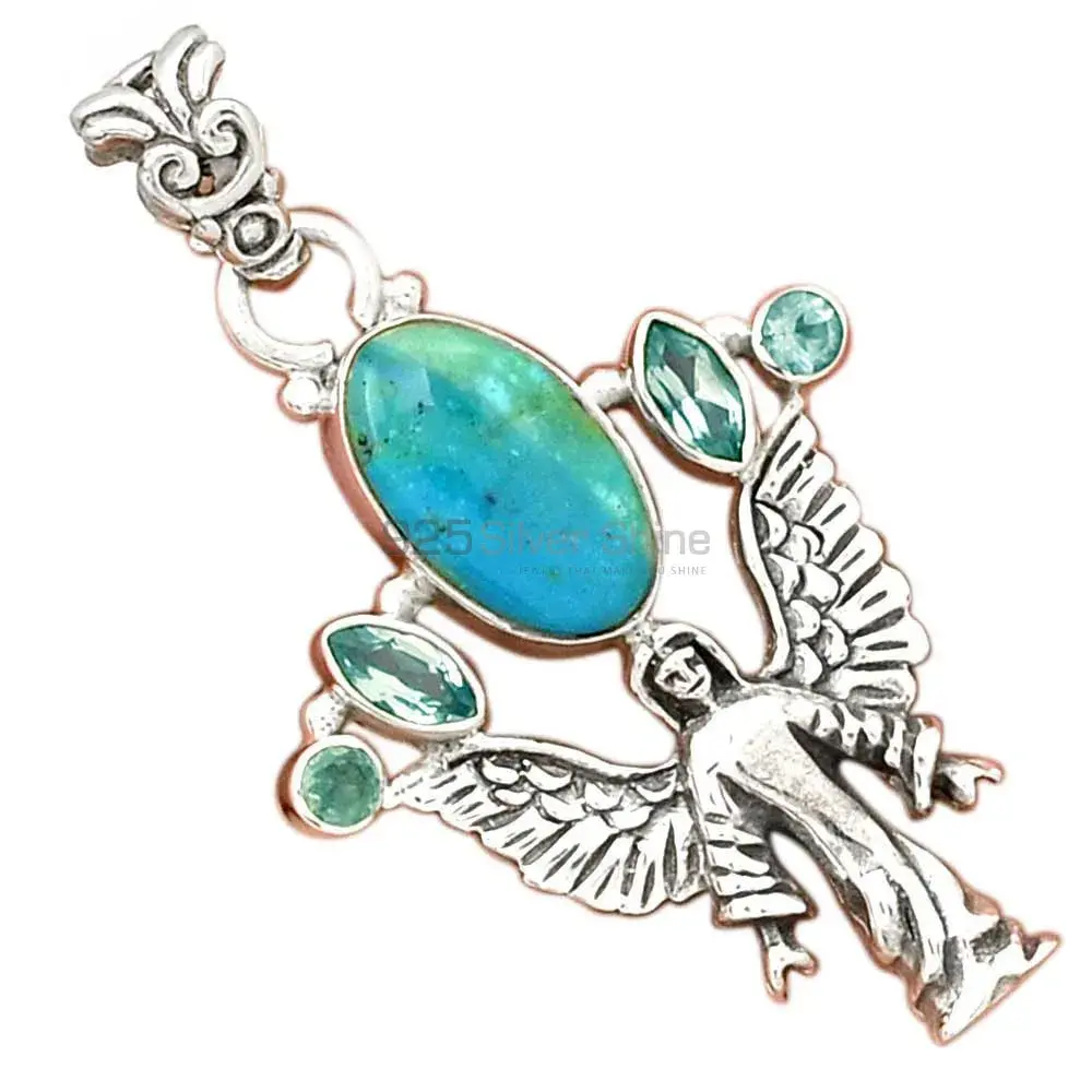 Multi Gemstone Top Quality Pendants In Solid Sterling Silver Jewelry 925SP089-5