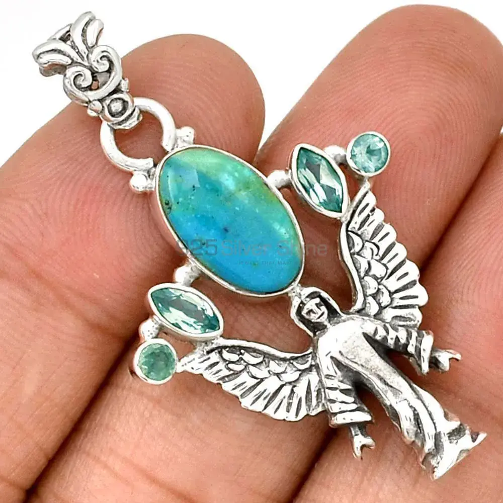 Multi Gemstone Top Quality Pendants In Solid Sterling Silver Jewelry 925SP089-5_0