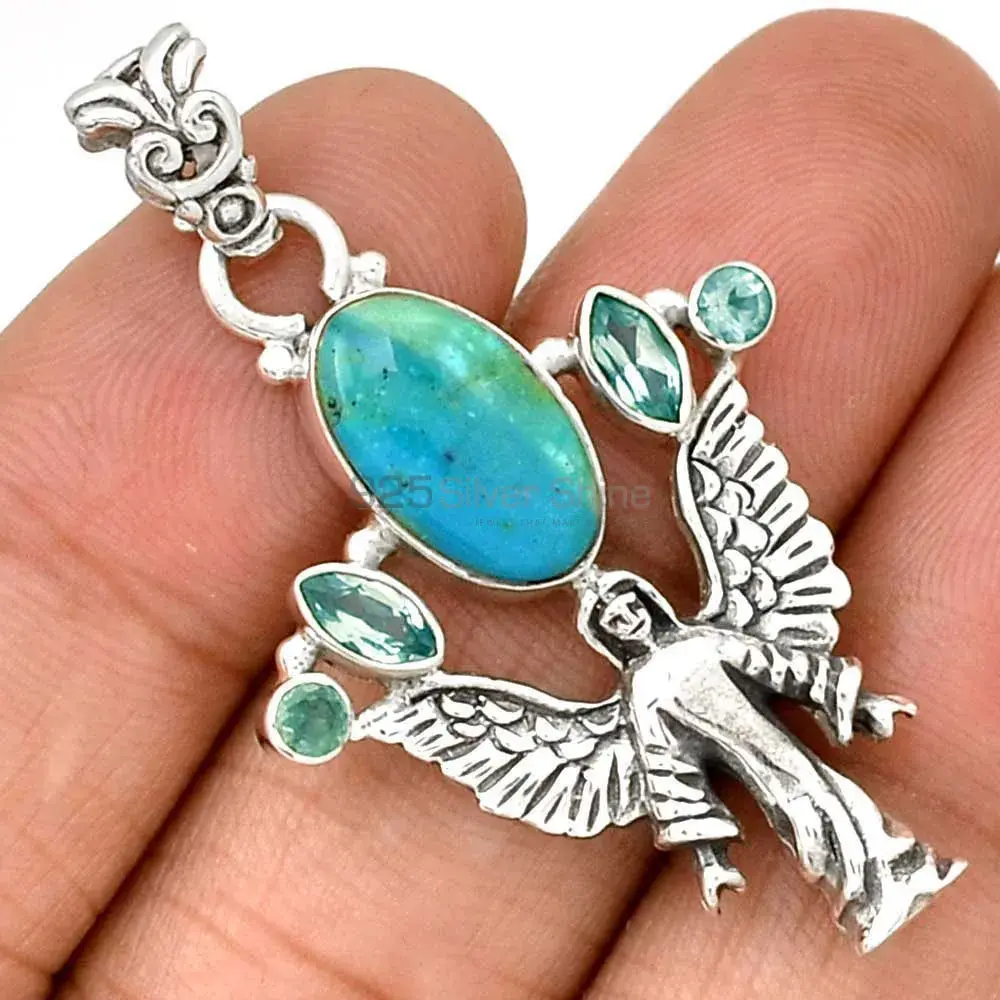 Multi Gemstone Pendants In Solid Sterling Silver Jewelry 925SP089-5_1