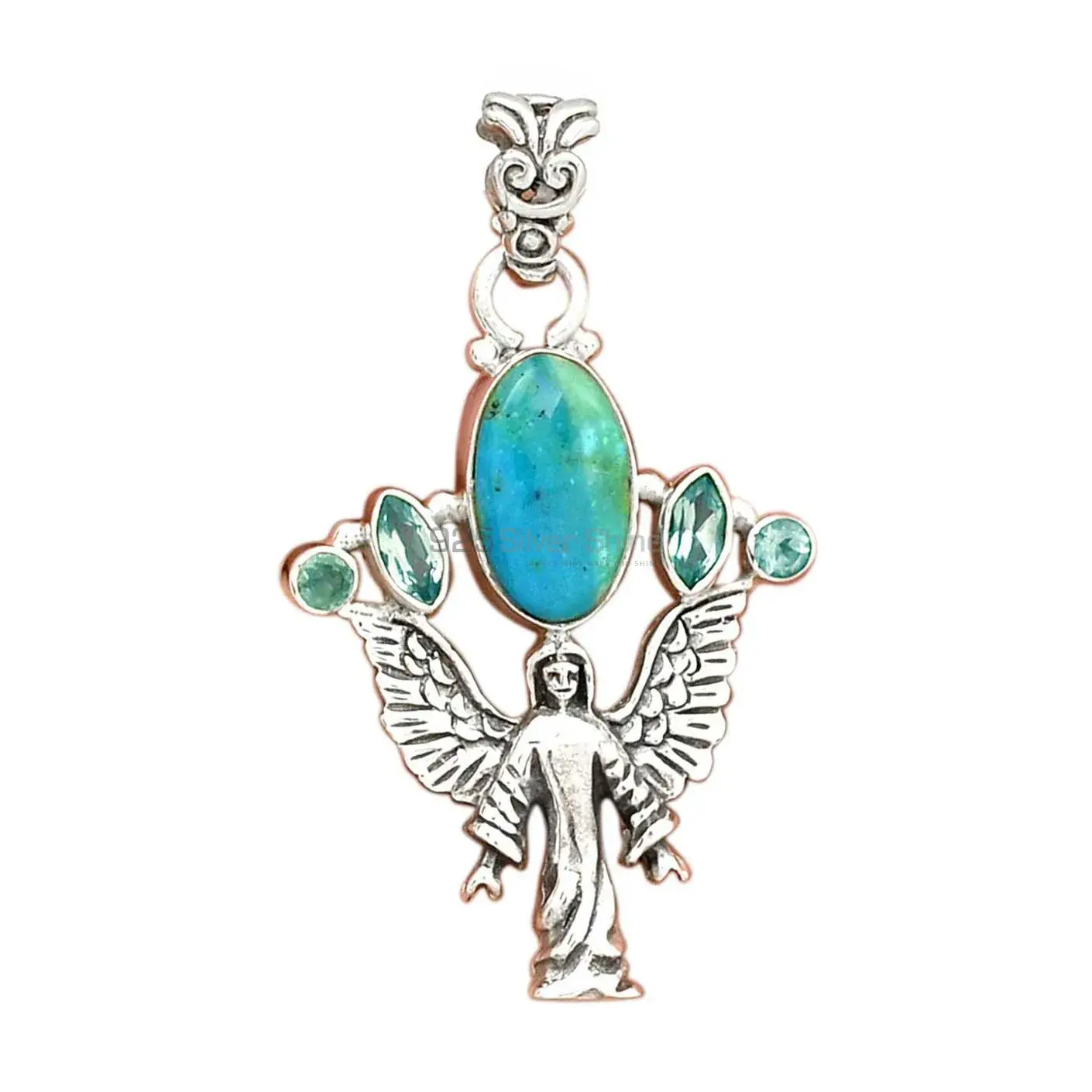 Multi Gemstone Pendants In Solid Sterling Silver Jewelry 925SP089-5_2