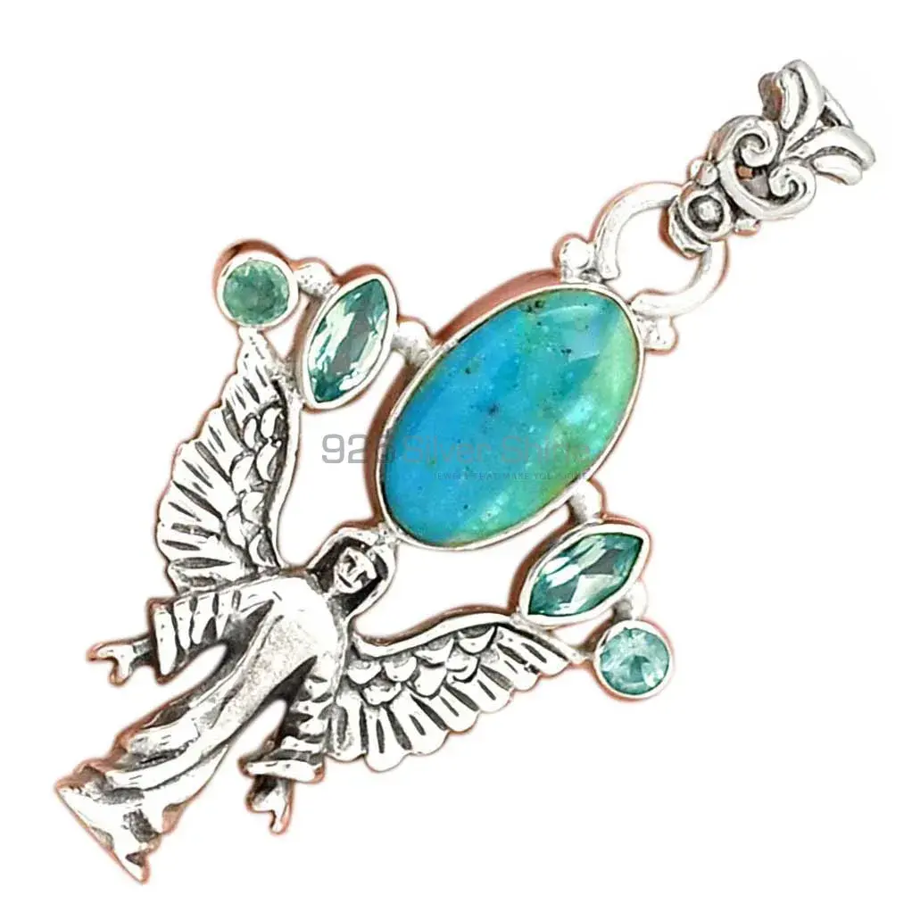 Multi Gemstone Pendants In Solid Sterling Silver Jewelry 925SP089-5_3