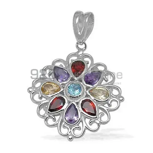 Multi Gemstone Top Quality Pendants In Solid Sterling Silver Jewelry 925SP1392