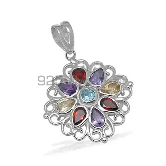 Multi Gemstone Top Quality Pendants In Solid Sterling Silver Jewelry 925SP1392_0