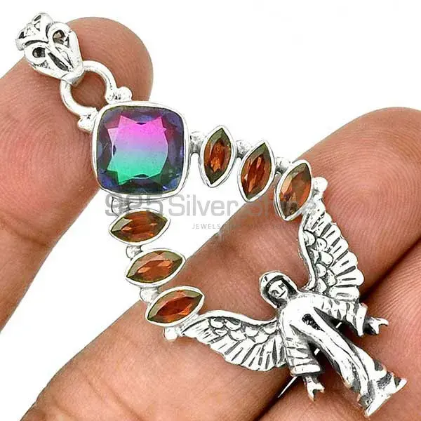 Multi Gemstone Pendants In Solid Sterling Silver Jewelry 925SP51-9_0