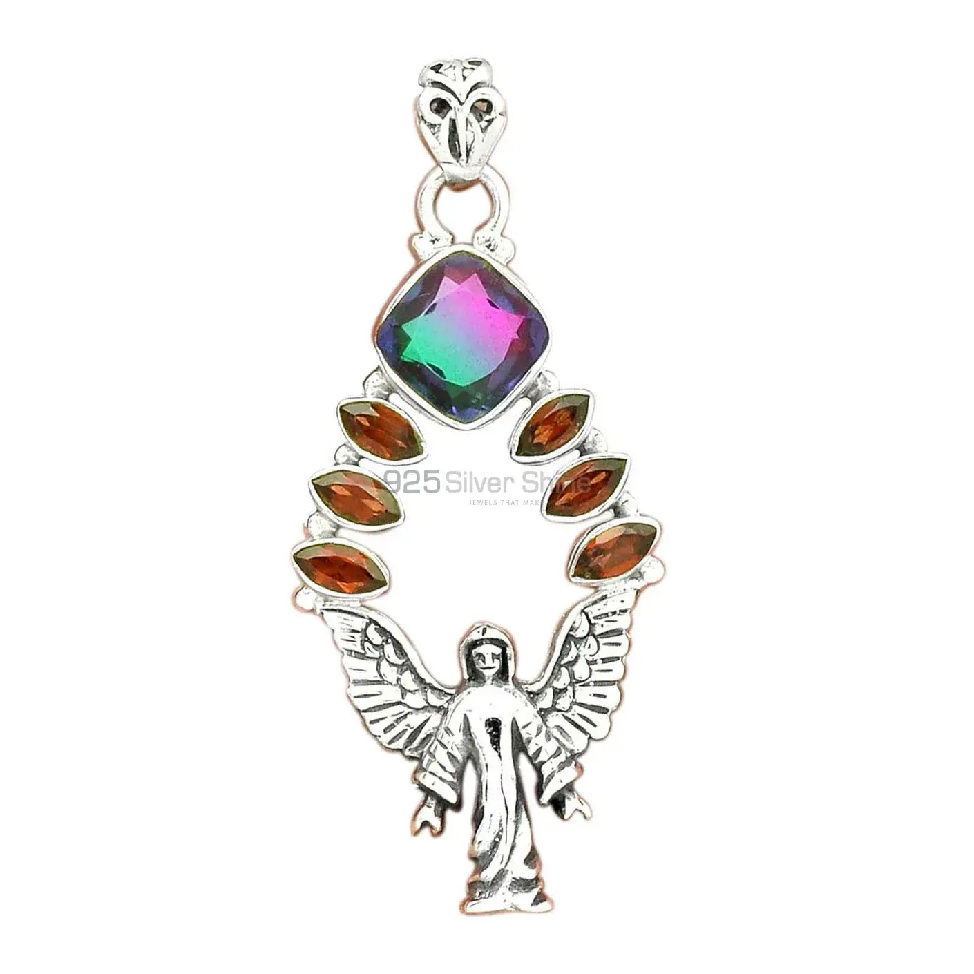 Multi Gemstone Top Quality Pendants In Solid Sterling Silver Jewelry 925SP51-9_1