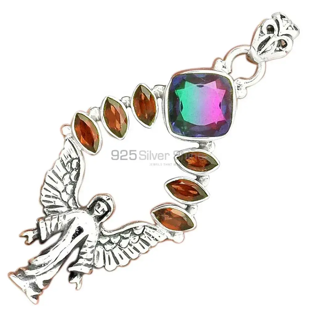 Multi Gemstone Pendants In Solid Sterling Silver Jewelry 925SP51-9_2