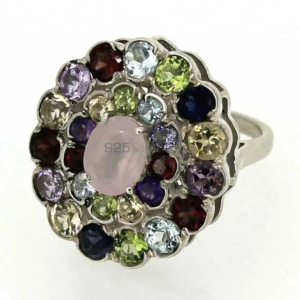 Multi Stone Gemstone Designer Ring In Sterling Silver 925SR040
