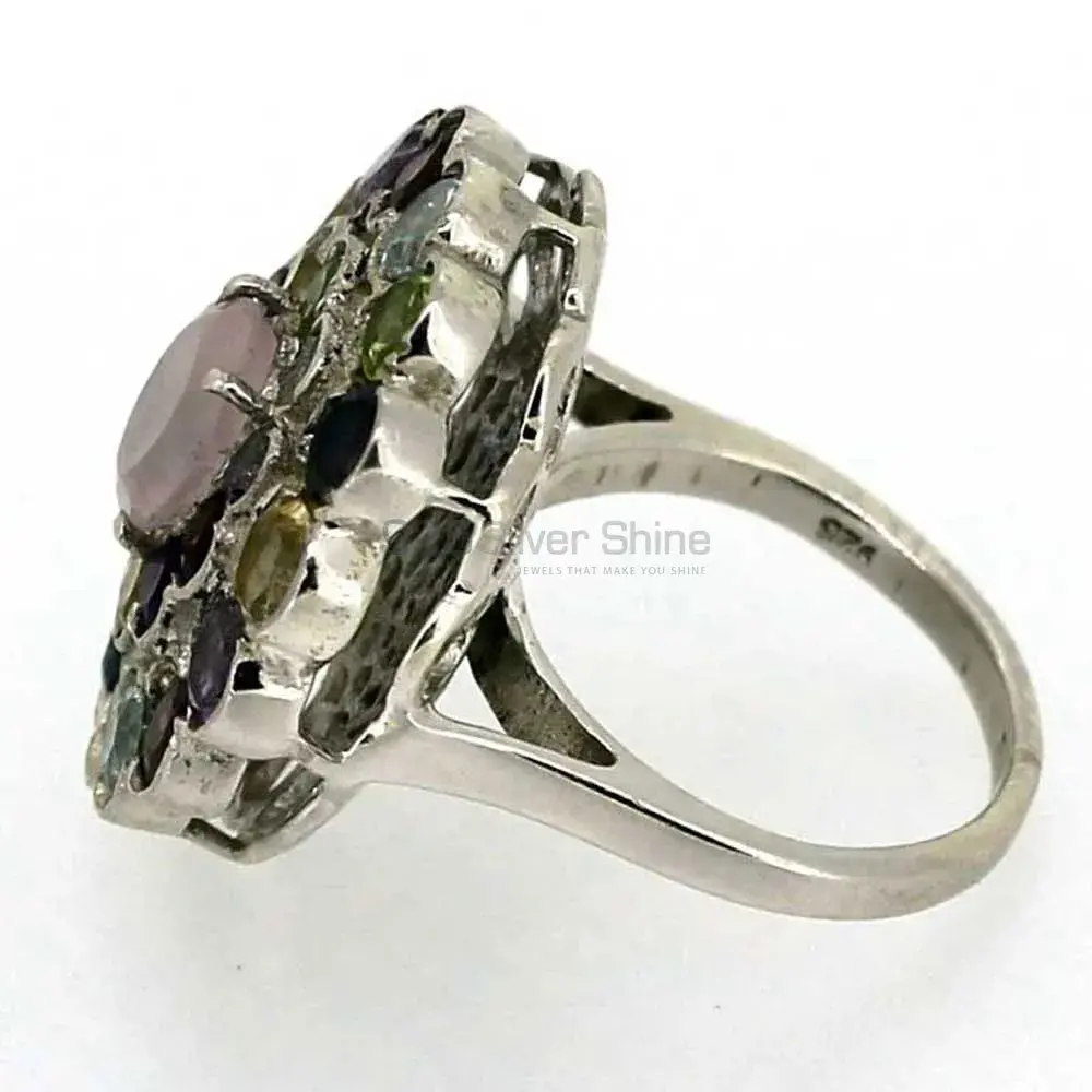 Multi Stone Gemstone Designer Ring In Sterling Silver 925SR040_1