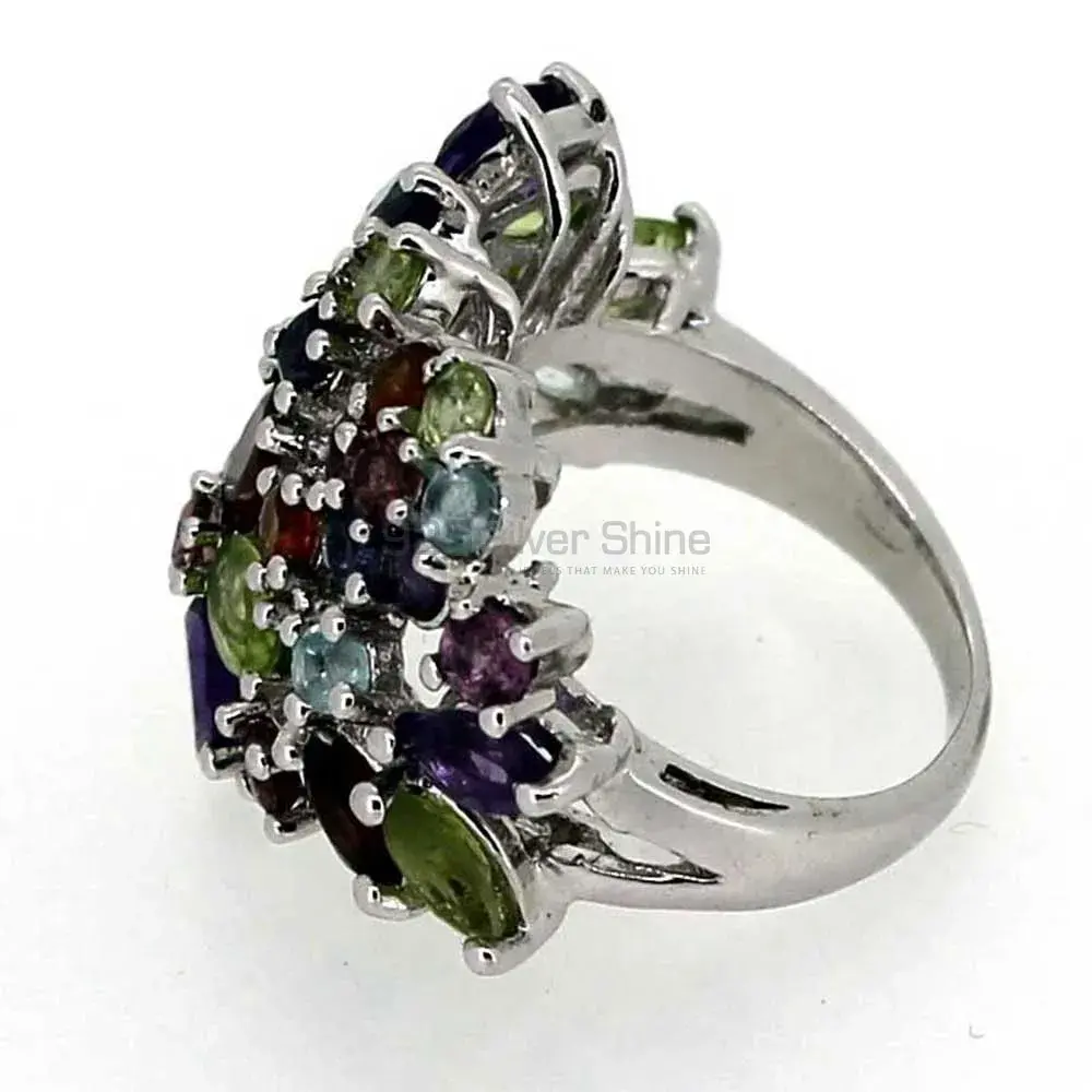 Multi Stone Gemstone Handmade Ring In 925 Solid Silver 925SR031-1_1