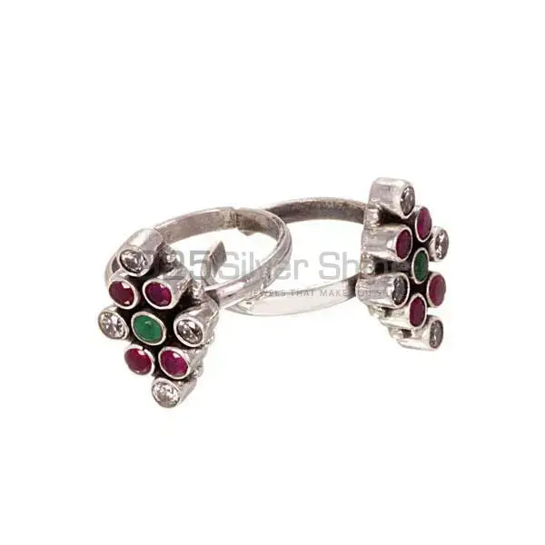 Multi Stone Toe Rings Manufacturer In 925 Silver Jewelry 925STR21