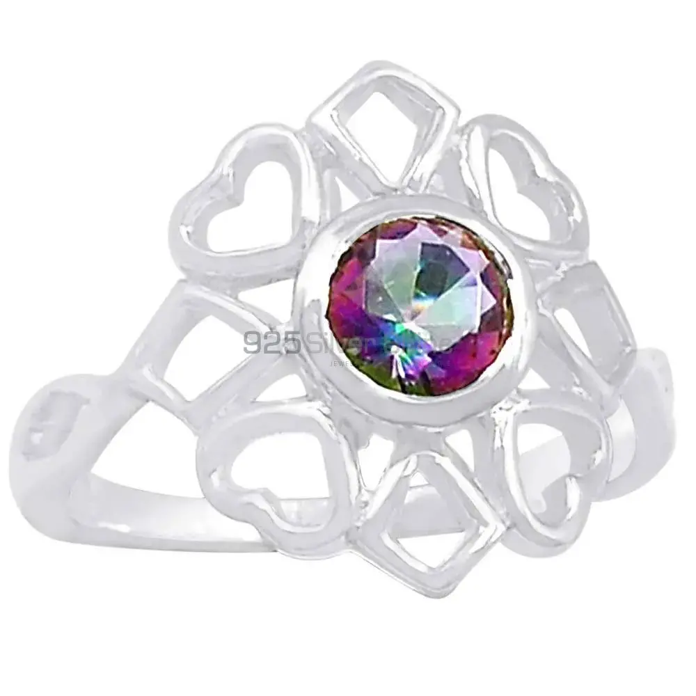 Mystic Topaz Gemstone Handmade Ring In 925 Silver 925SR091-3