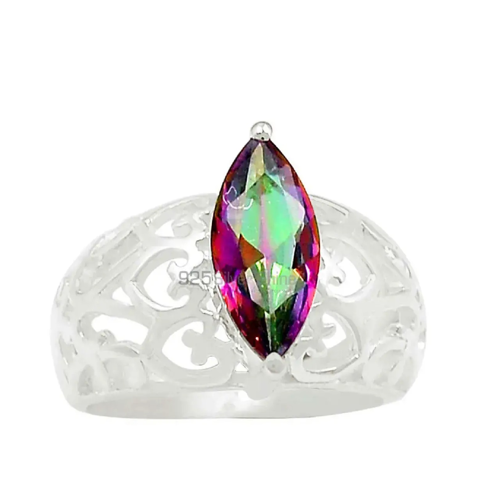 Mystic Topaz Gemstone Handmade Ring In Solid Silver 925SR078-2