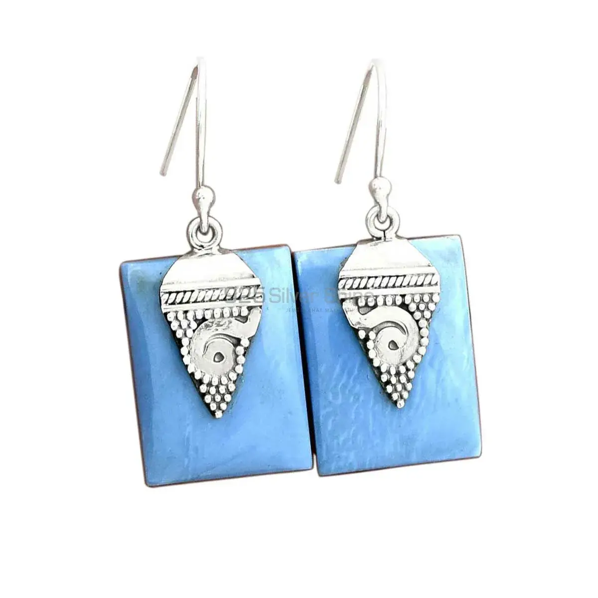 Natural Agate Gemstone Earrings In 925 Sterling Silver Jewelry 925SE2521_0