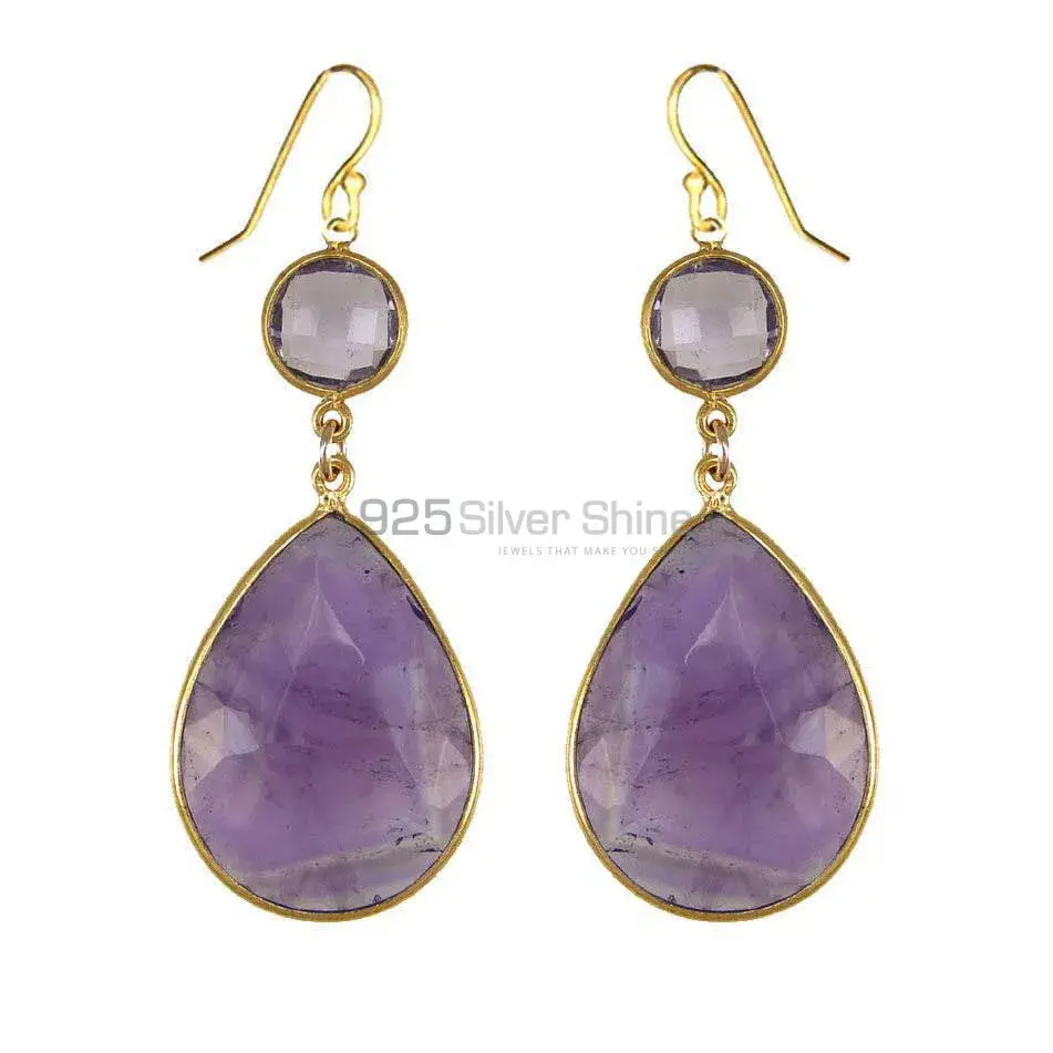 Natural Amethyst Gemstone Earrings In 925 Sterling Silver Jewelry 925SE1873_0