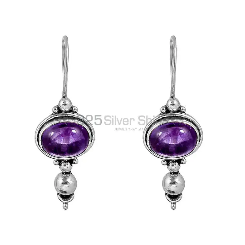 Natural Amethyst Gemstone Earring In 925 Sterling Silver Jewelry 925SE120_0