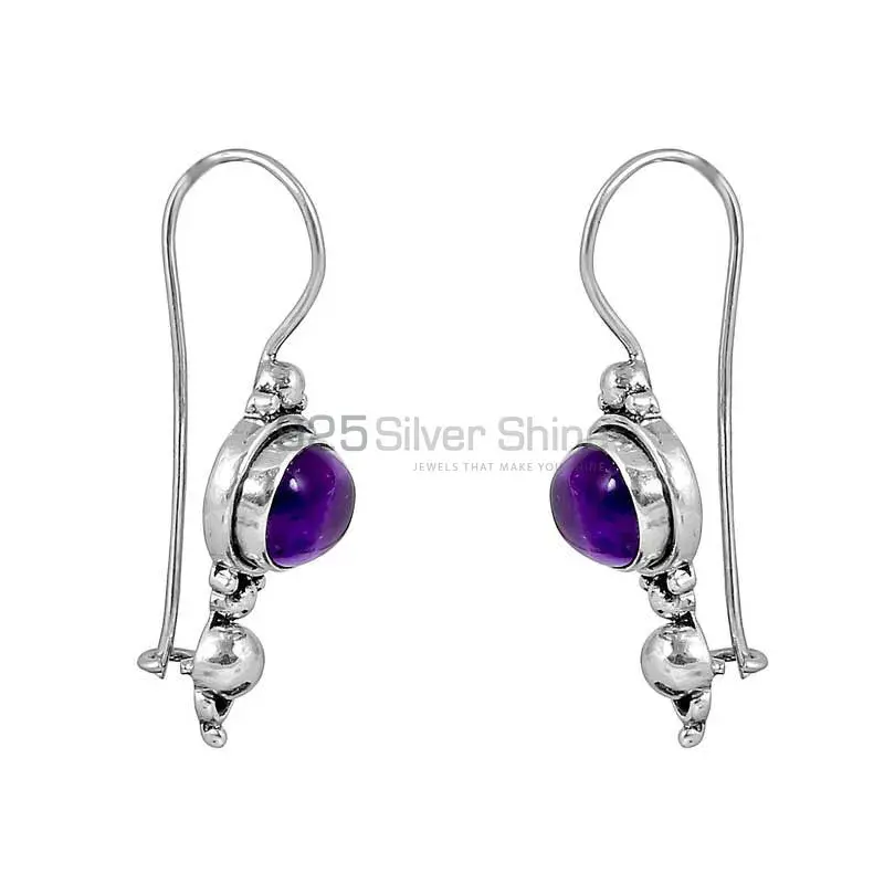 Natural Amethyst Gemstone Earring In 925 Sterling Silver Jewelry 925SE120_0