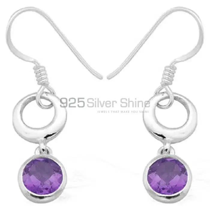 Natural Amethyst Gemstone Earrings In 925 Sterling Silver Jewelry 925SE970_0