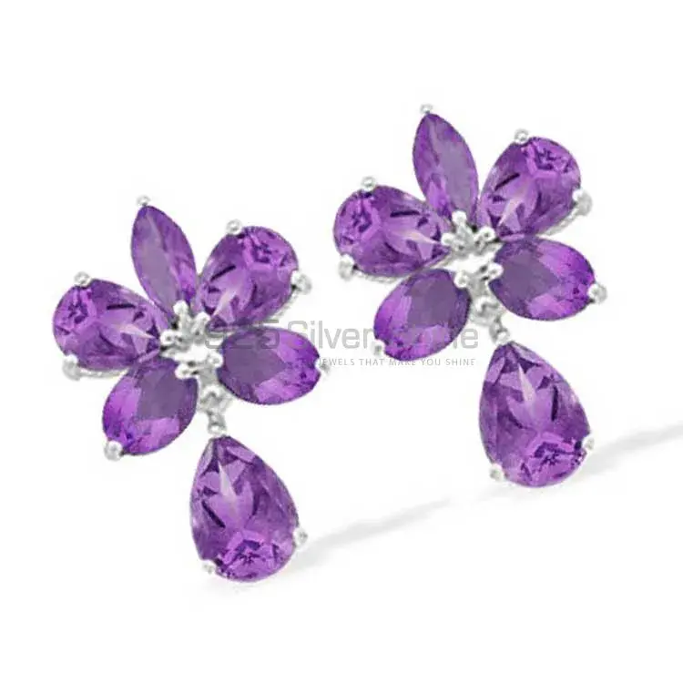 Natural Amethyst Gemstone Earrings In 925 Sterling Silver 925SE940_0