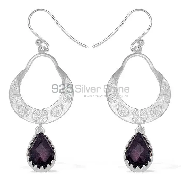 Natural Amethyst Gemstone Earrings In 925 Sterling Silver Jewelry 925SE736_0