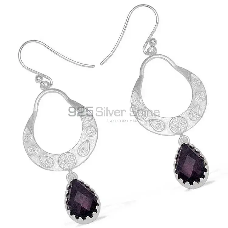Natural Amethyst Gemstone Earrings In 925 Sterling Silver Jewelry 925SE736_1