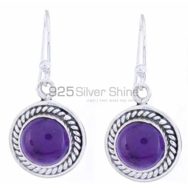 Natural Amethyst Gemstone Earrings Suppliers In 925 Sterling Silver Jewelry 925SE1195