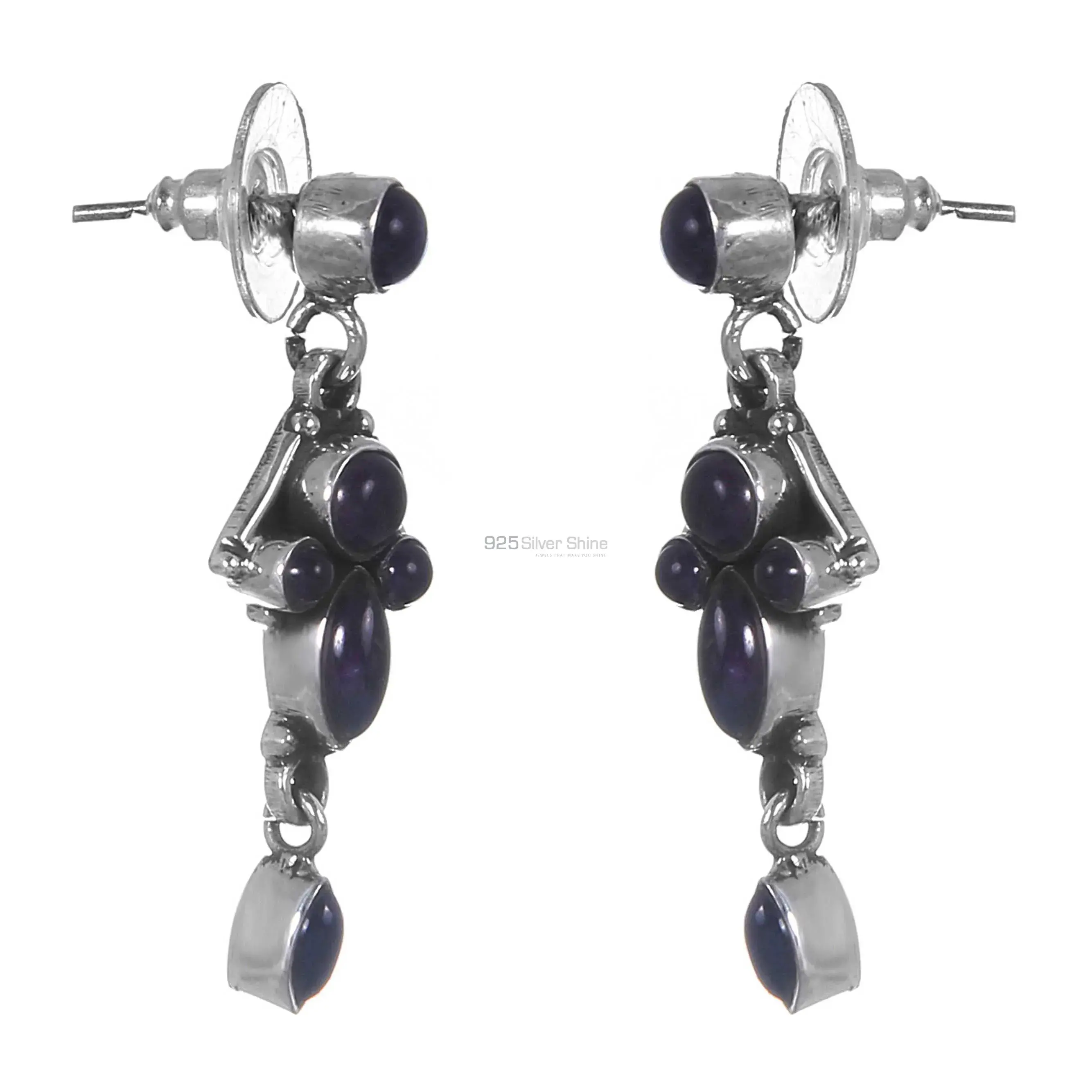 Natural Amethyst Gemstone Earrings Suppliers In 925 Sterling Silver Jewelry 925SE256_0