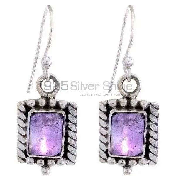 Natural Amethyst Gemstone Earrings Wholesaler In 925 Sterling Silver Jewelry 925SE1192